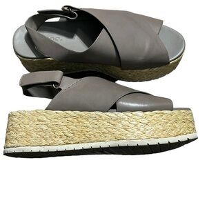 Vince Gray Platform Shoes with Hook and Loop Straps Size 7.5
